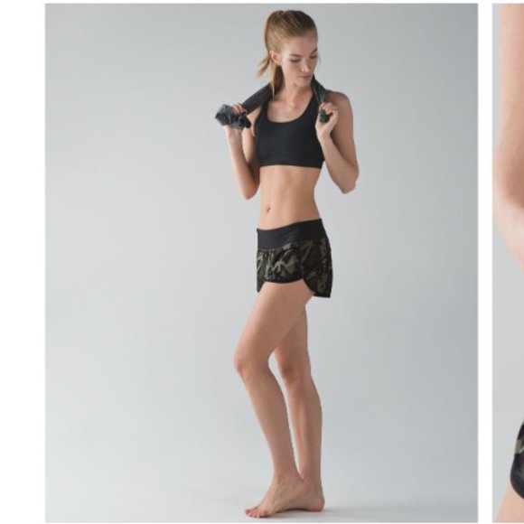 Speed Up Low-Rise Lined Short 2.5" - Pop Cut Fatigue Green Black / Black - Picture 7 of 9